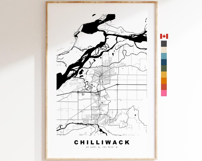 Chilliwack Map Print - City Map Poster - Map Art - Map Wall Art - Canada City Maps - Chilliwack Print - Poster - Minimalist City Map