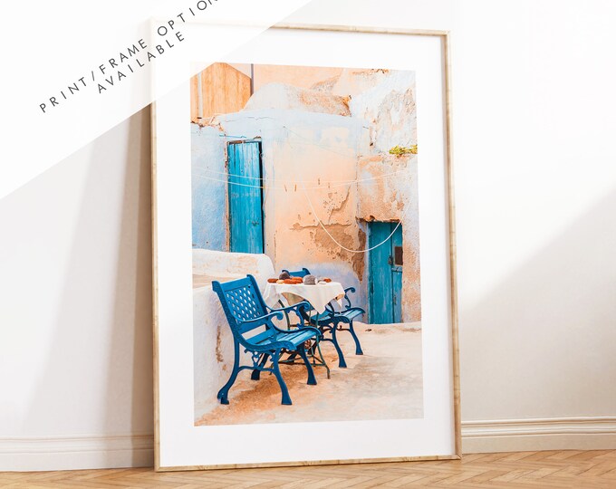 Rustic Greece Photography Print - Greece - Print - Poster - Santorini Photography - Greece Wall Art - Blue - Blue Wall Art - Rustic - Greek