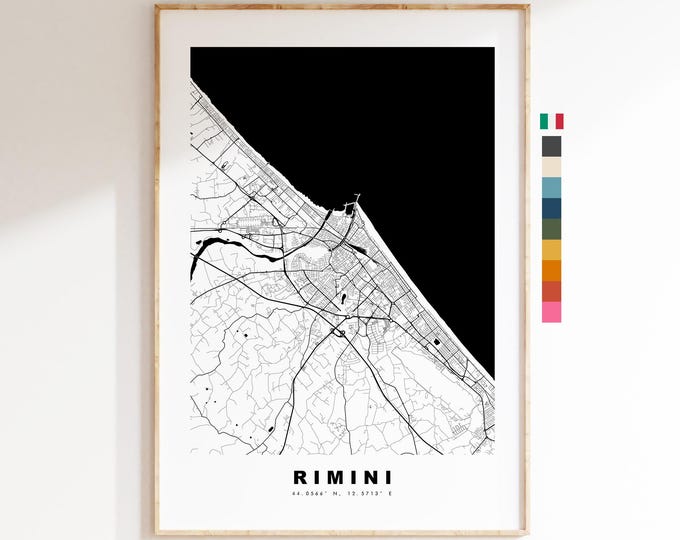 Rimini Map Print - City Map Poster - Map Art - Map Wall Art - Italy City Maps - Rimini Print - Rimini Poster - Minimalist City Map