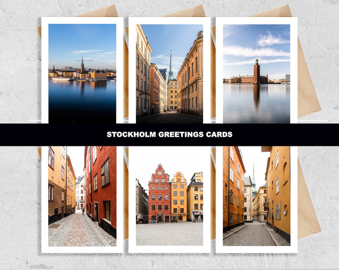 Stockholm Greetings Cards Choose From 6 Designs Stockholm Greeting Card Gamla Stan Old Town