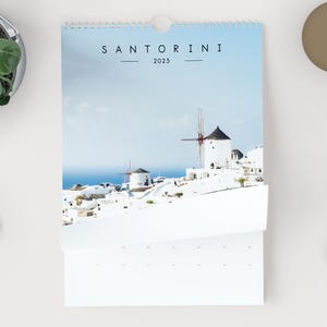 Calendario Santorini 2025 - Calendario da parete A3 o A4 - Santorini - Grecia - 2025 - Calendario - Planner 2025 - Regalo Santorini - Calendario Grecia