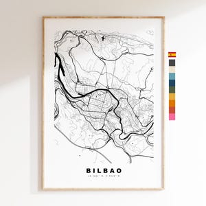 Bilbao Map Print - City Map Poster - Map Art - Map Wall Art - Spain City Maps - Bilbao Print - Bilbao Poster - Minimalist City Map