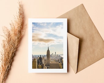 Cartão de felicitações de Nova York - Cartão de felicitações - Em branco por dentro - Aniversário - Aniversário - Dia das mães - Dia dos pais - Feriado - Ação de graças - Presente