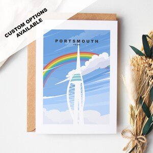 Carte de voeux Portsmouth Pride - Portsmouth and Southsea Cards (Travel Designs) - Vierge à l'intérieur ou avec message - Enveloppe incluse