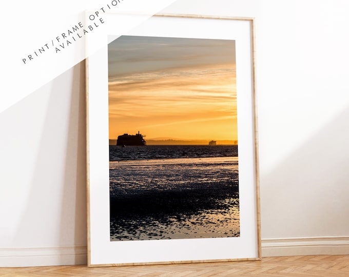 Solent Sunset - Photography Print - Portsmouth and Southsea Prints - Wall Art -  Frame and Canvas Options - Portrait