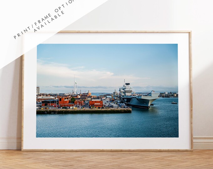 HMS Queen Elizabeth - Photography Print - Portsmouth and Southsea Prints - Wall Art -  Frame and Canvas Options - Landscape