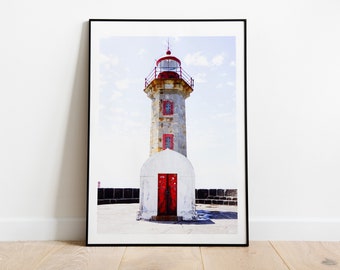 Porto Lighthouse Print - Fine Art Photography Print - Porto Portugal - Trams - Print - Poster - Framed - Canvas - Contemporary - Wall Art