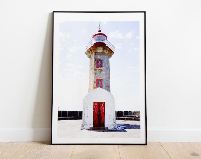 Porto Lighthouse Print - Fine Art Photography Print - Porto Portugal - Trams - Print - Poster - Framed - Canvas - Contemporary - Wall Art
