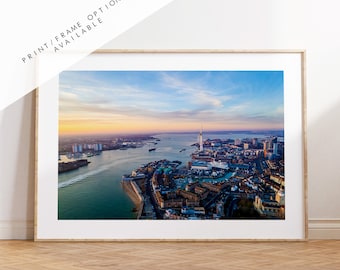 Portsmouth Print - Photography Print - Portsmouth and Southsea Prints - Wall Art -  Frame and Canvas Options - Landscape - Aerial