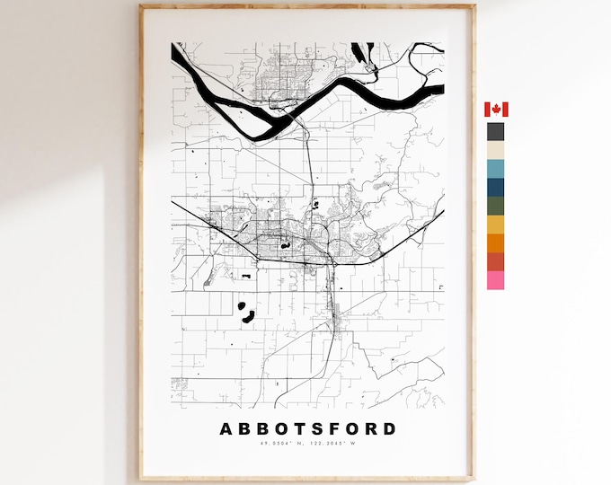 Abbotsford Map Print - City Map Poster - Map Art - Map Wall Art - Canada City Maps - Abbotsford Print - Test Poster - Minimalist City Map