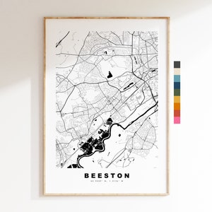Impresión de mapa de Beeston - Póster de mapa de ciudad minimalista - Arte de mapas - Reino Unido - Impresión de Beeston - Póster de Beeston - Diferentes colores disponibles