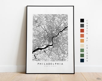 Philadelphia Map Print - City Map Poster - Map Art - Map Wall Art - USA City Map - Philadelphia Print - Philadelphia Poster - Wall Art - Map