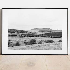 Curbar Edge Print - Fine Art Photography Print - Peak District Photography - Peak District Print  - Black and White Landscapes - Landscape
