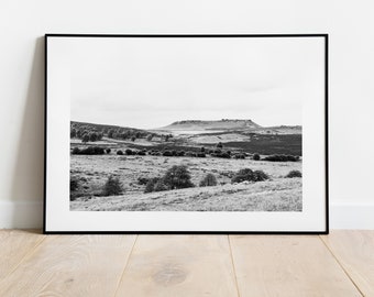 Curbar Edge Print - Fine Art Photography Print - Peak District Photography - Peak District Print  - Black and White Landscapes - Landscape