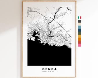 Genoa Map Print - City Map Poster - Map Art - Map Wall Art - Italy City Maps - Genoa Print - Genoa Poster - Minimalist City Map