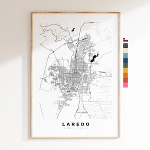 Laredo Carte de la ville Imprimer - impression de carte - art de la carte - estampes ou impressions encadrées - États-Unis