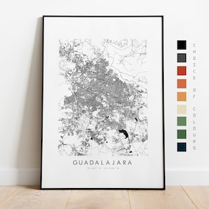 Guadalajara Karte Print - Stadt Karte Poster - Kartenkunst - Karte Wandkunst - Guadalajara Karte - Guadalajara Print - Mexiko Poster - Kunst - Nordamerika