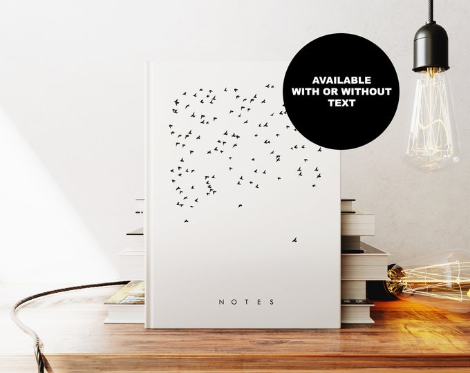 Bird Notebook - A5 or A4 - Minimalist - Hardcover Journal - Ringbound Notebook - Lined - Graph - Plain Paper - Small Gift - Gift - Diary