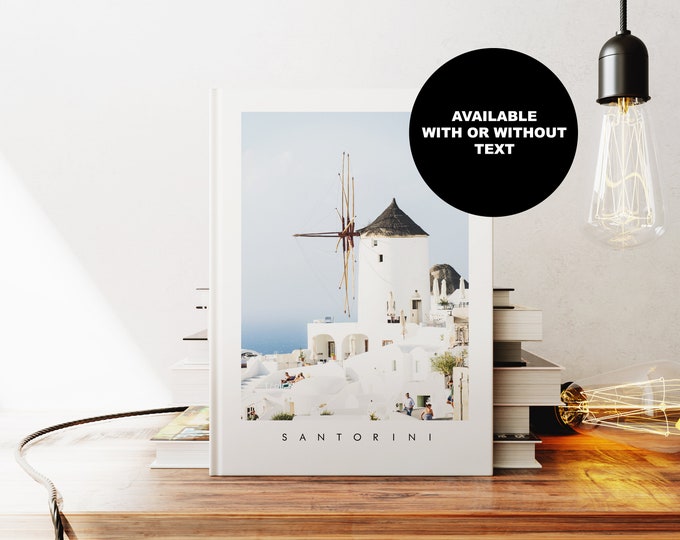 Santorini Notebook - Journal - A5 or A4 - Travel Diary - Hardcover Journal - Ringbound Notebook - Lined - Graph - Plain Paper - Small Gift