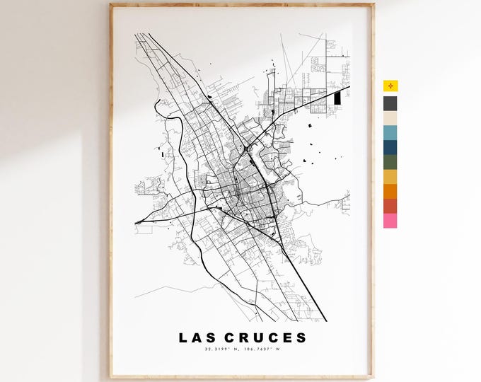 Las Cruces Map Print - City Map Poster - Map Art - USA City Maps - Las Cruces Print - Las Cruces Poster - Minimalist City Map - New Mexico