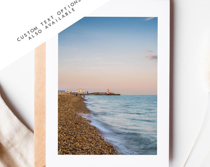 Southsea Beach Greeting Card - Portsmouth and Southsea Photography Greeting Cards - Envelope Included - Birthday - Wedding - Anniversary