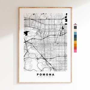 Pomona Map Print - City Map Poster - Map Art - USA City Maps - Pomona Print - Pomona Poster - Minimalist City Map - California
