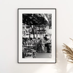 Paris Black and White Cafe Print - Paris Photography Print - Fine Art Photography - Paris Wall Art - Paris - Print - Poster - Paris Art