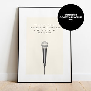 Song Lyrics Print - Custom Print - Favourite Song - Personlized Gift - Anniversary - Christmas - Wedding -Retro Decor Gift - Music Print