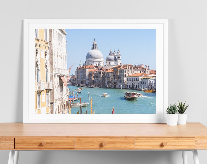 Grand Canal Landscape Print - Venice Photography Print - Fine Art Photography - Landscape - Summer - Colourful - Blue - Modern - Print
