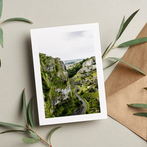 Cheddar Gorge-wenskaart - wenskaart - blanco binnenkant - verjaardag - jubileum - Moederdag - Vaderdag - vakantie - wenskaart