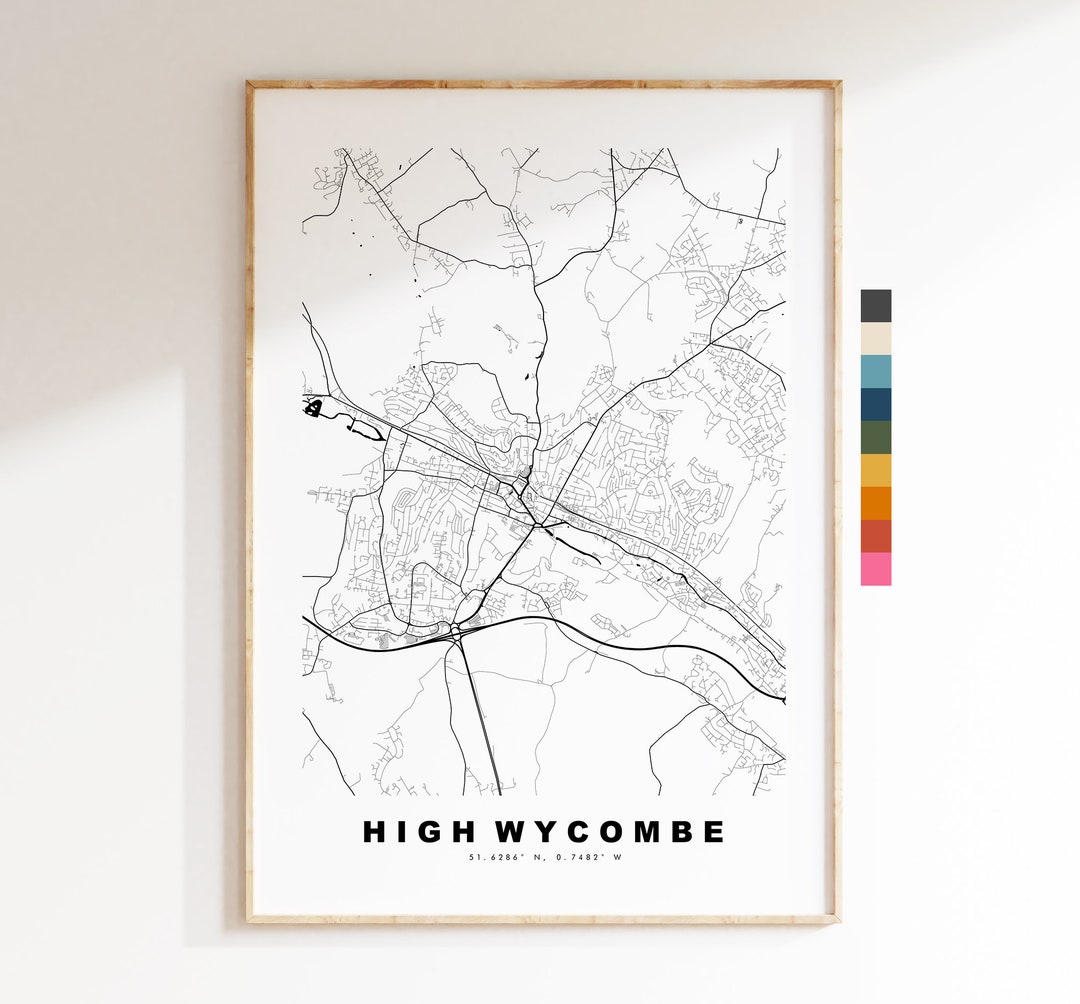 High Map Print Minimalist City Map Poster Map Wall Art UK High