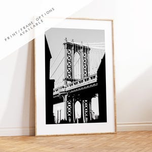 Manhattan Bridge - Black and White Photography Print - New York City Print - Poster - Artwork - Minimalist - Architecture - Bridge - NYC