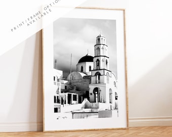 Greece Black and White Photography Print - Greece - Print - Poster - Santorini Photography - Greece Wall Art - Monochrome - Black and White