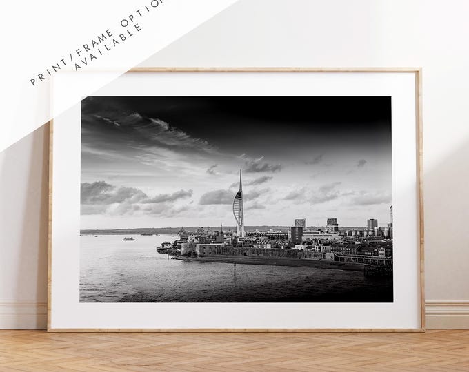 Portsmouth Black & White Print - Photography Print - Portsmouth and Southsea Prints - Wall Art -  Frame and Canvas Options - Landscape - BW
