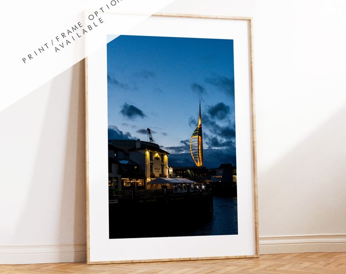 Spinnaker Tower Print - Photography Print - Portsmouth and Southsea Prints - Wall Art -  Frame and Canvas Options - Portrait