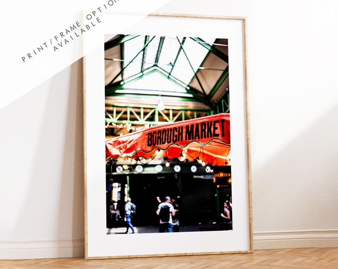 Borough Market Poster - London Photography Print - Fine Art Photography - London Print - Wall Art - Colour - Portrait - Borough Market Print