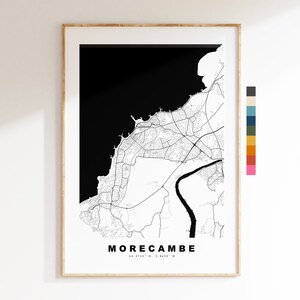 Morecambe Map Print - Minimalistische Stadtkarte Poster - Map Wall Art - UK - Morecambe Print - Morecambe Poster - verschiedene Farben erhältlich