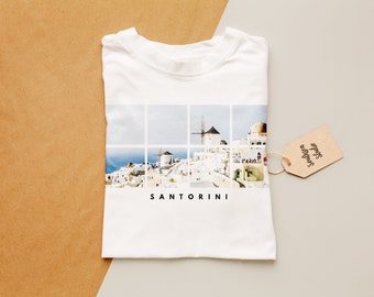 Santorini TShirt - Mens or Womens Fits Available - Classic or Premium Crewneck - T Shirt - T-shirt - Tee - Gift - Unisex - Made to Order