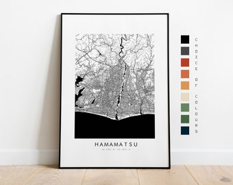 Hamamahatsu Map Print - City Map Poster - Map Art - Map Wall Art - Japan City Map - Hamamahatsu Print - Hamamahatsu Poster - Wall Art - Asia