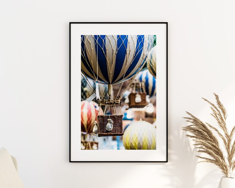 Hot Air Balloons Paris Photography Print Fine Art Photography Paris Wall Art Paris Print Poster Paris Art Print Vintage image 1