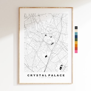 Crystal Palace Mapa Wydruk - Minimalistyczny Plakat z Mapą Miasta - Sztuka Mapy - Londyn, Wielka Brytania - Crystal Palace Wydruk - Plakat - Dostępne Różne Kolory
