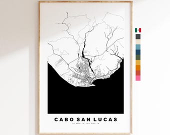 Cabo San Lucas Map Print - City Map Poster - Map Art - Map Wall Art - Mexico City Maps - Cabo Print - Cabo Poster - Minimalist City Map