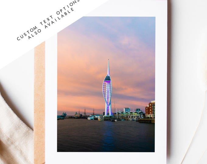 Spinnaker Tower Greeting Card - Portsmouth and Southsea Photography Greeting Cards - Envelope Included - Birthday - Wedding - Anniversary