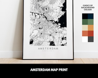 Amsterdam Map Print - City Map Poster - Map Art - Map Wall Art - Netherland City Map - Amsterdam Print - Amsterdam Poster - Europe