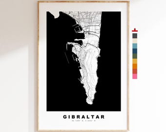 Gibraltar Map Print - City Map Poster - Map Art - Map Wall Art - Spain City Maps - Gibraltar Print - Gibraltar Poster - Minimalist City Map