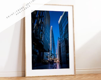 Modern London Print - London Photography Print - Fine Art Photography - London Print - Poster - Wall Art - Shard - Shard London - Blue