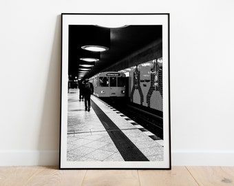 U-Bahn Black and White Photography Print - Berlin Photography Print - Berlin Ubahn - Berlin Metro -  Berlin Photo - Industrial - Modern
