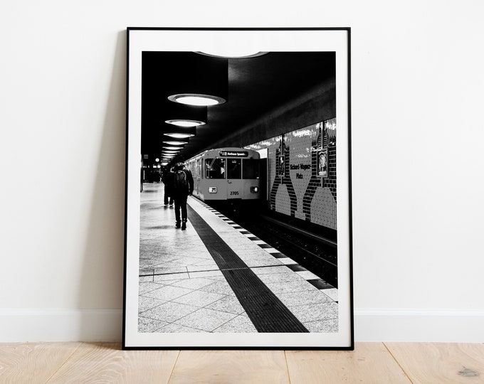 U-Bahn Black and White Photography Print - Berlin Photography Print - Berlin Ubahn - Berlin Metro -  Berlin Photo - Industrial - Modern