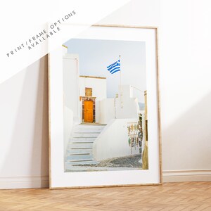Greece Flag Photography Print - Greece - Print - Poster - Santorini Photography - Greece Wall Art - Greek - Greece Print - Greece Poster