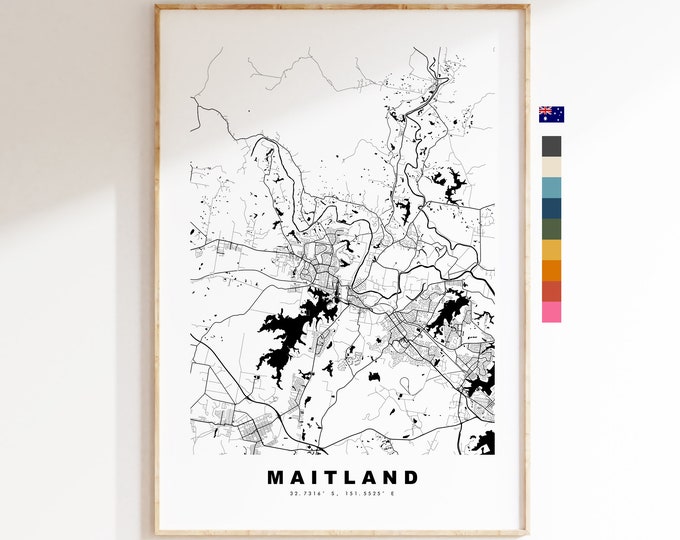 Maitland Map Print - City Map Poster - Map Wall Art - Australia City Maps - Maitland Print - Maitland Poster - Minimalist City Map
